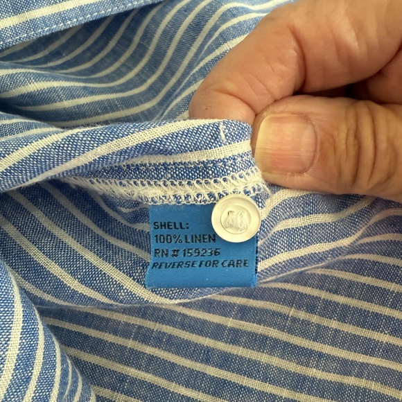 J MCLAUGHLIN BRITT BUTTON UP SHIRT LINEN STRIPED NAUTICAL COASTAL GRANDMA XS - Picture 8 of 10